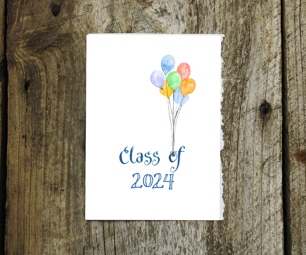Balloons graduation card class of 2024