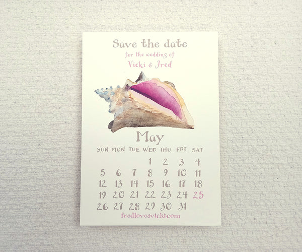 Conch Shell Save the Date