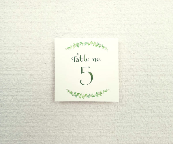 Encircled with Greens table number