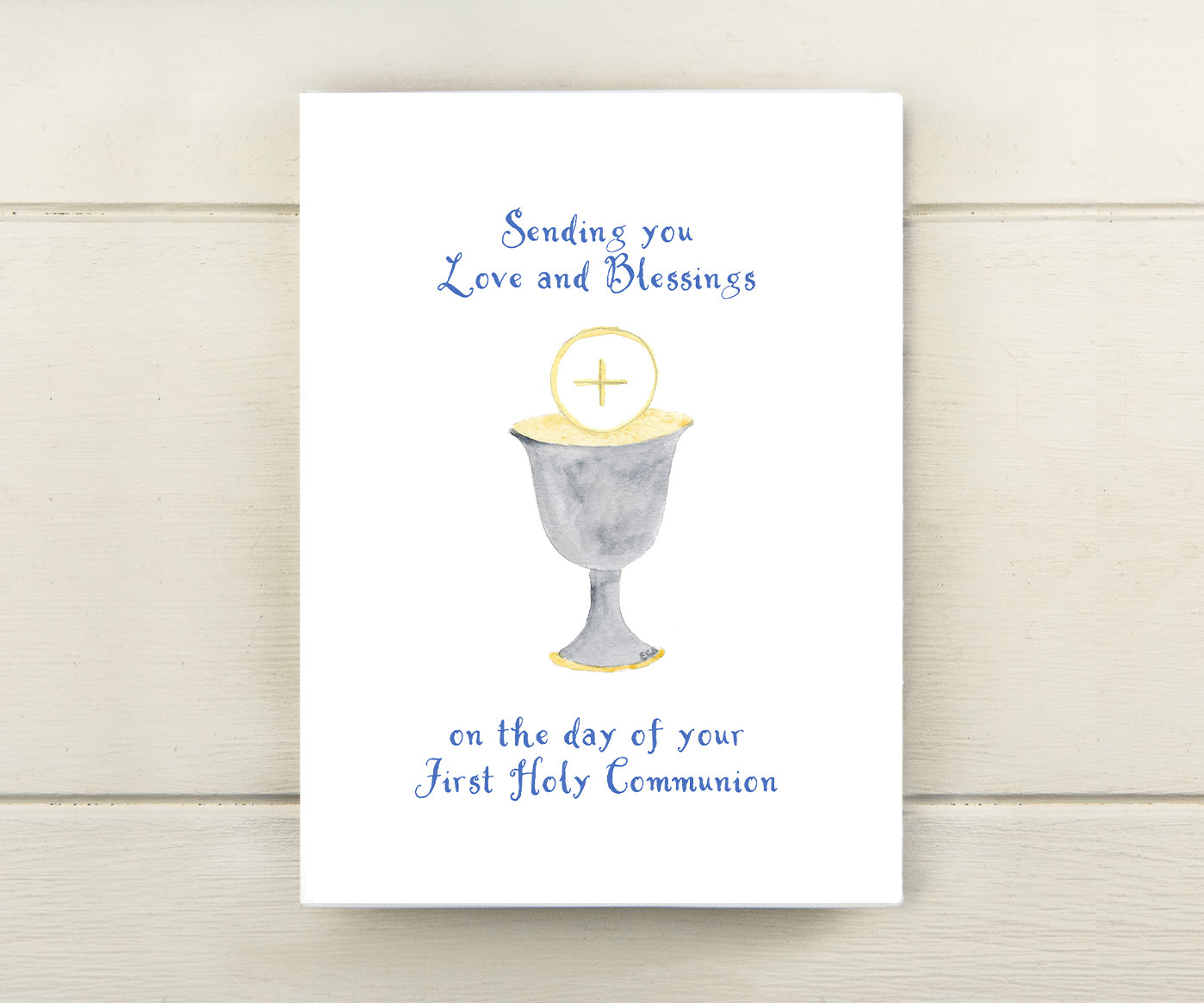 First Communion Greeting Card - God Will Always Bless You Design With Envelope