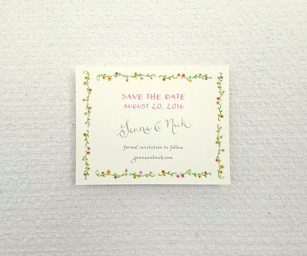 Floral Border Save the Date