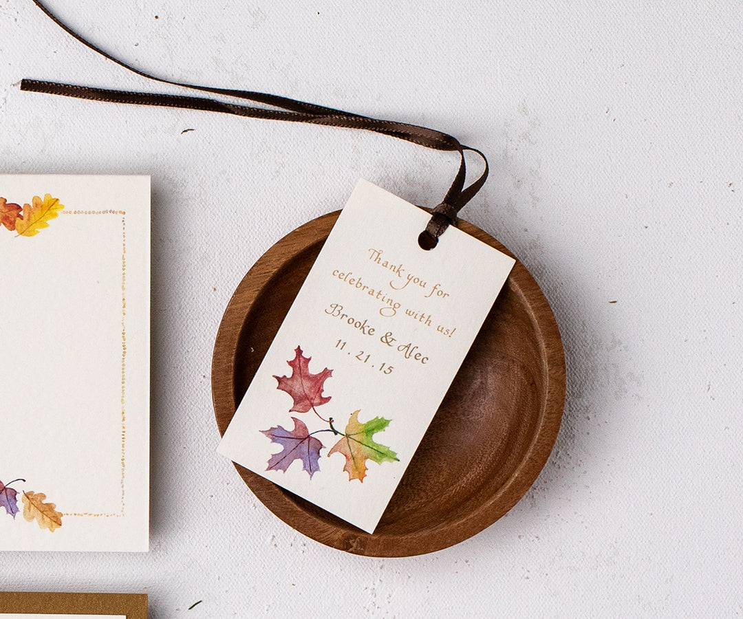 October leaves favor tag