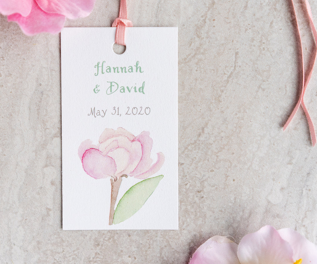 Apple Blossom wedding favor tag Two Adventurous Souls