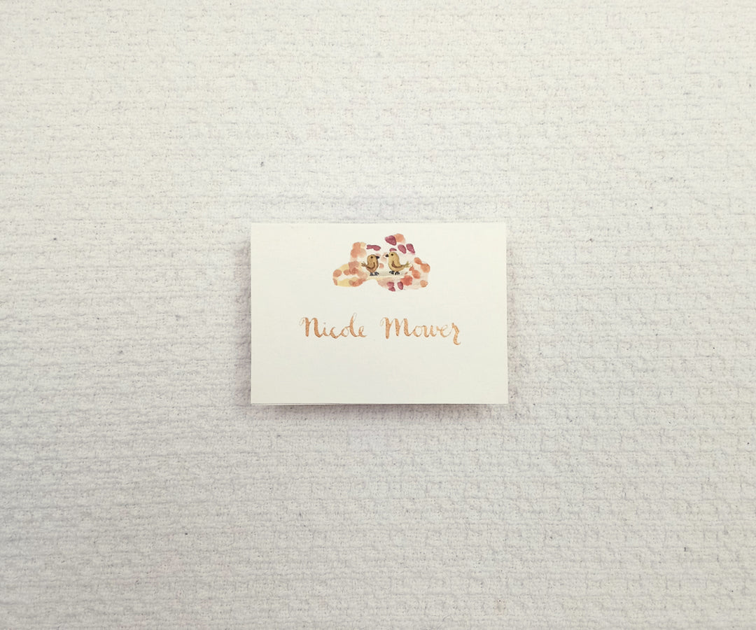 autumn trees with birds place card