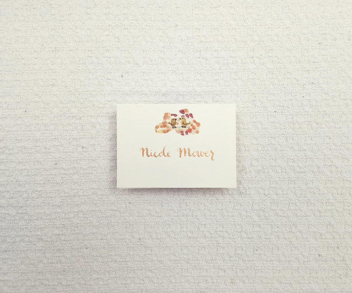 autumn trees with birds place card