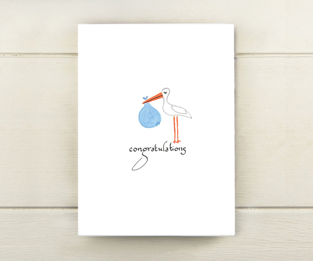 Baby Boy Stork Card