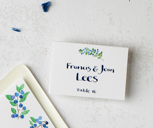 blueberries place card