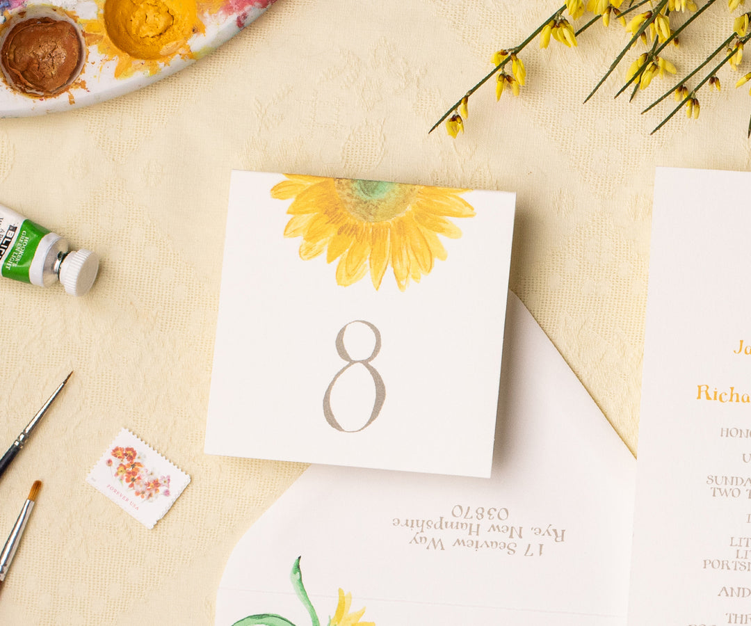 Classic Sunflower Table Number