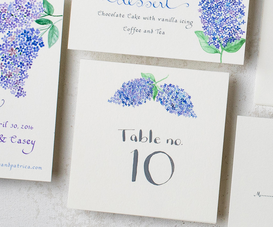 Classic Lilac table number