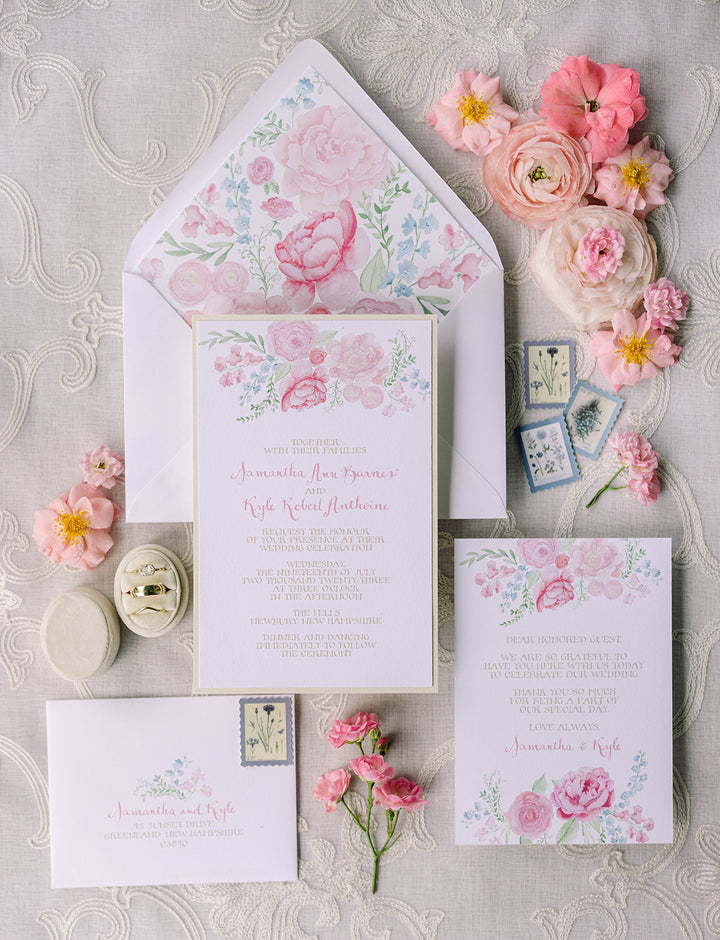 Peony bouquet suite photo by Kate Preftakes