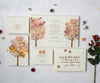 Fancy autumn trees wedding invitation