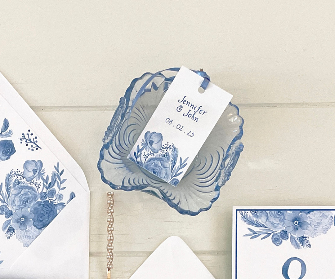 Floral Chinoiserie Favor Tags