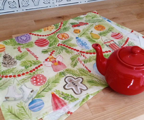 Merry Ornaments Tea Towel
