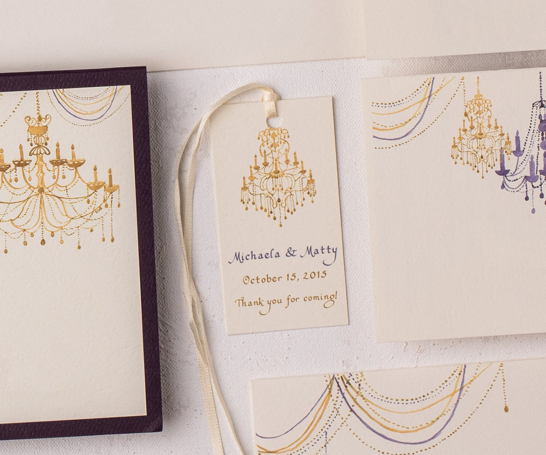 Gold Chandelier Favor Tags