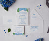 Hydrangea and Greens Wedding invitation