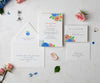 Hydrangeas and roses wedding invitation