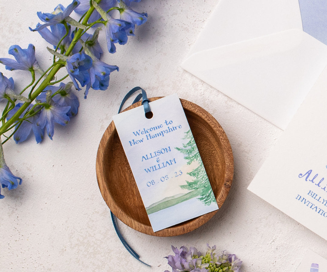Lake View wedding favor tag