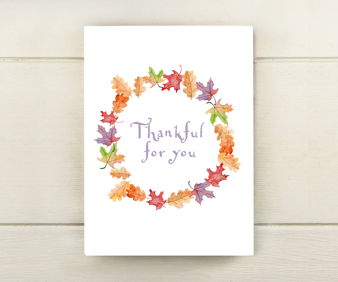 Fall Leaf Wreath Card