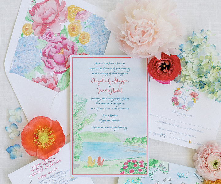 Basin Harbor wedding invitation photo by Jenna Brisson