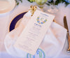 hydrangea crest menu with guest name