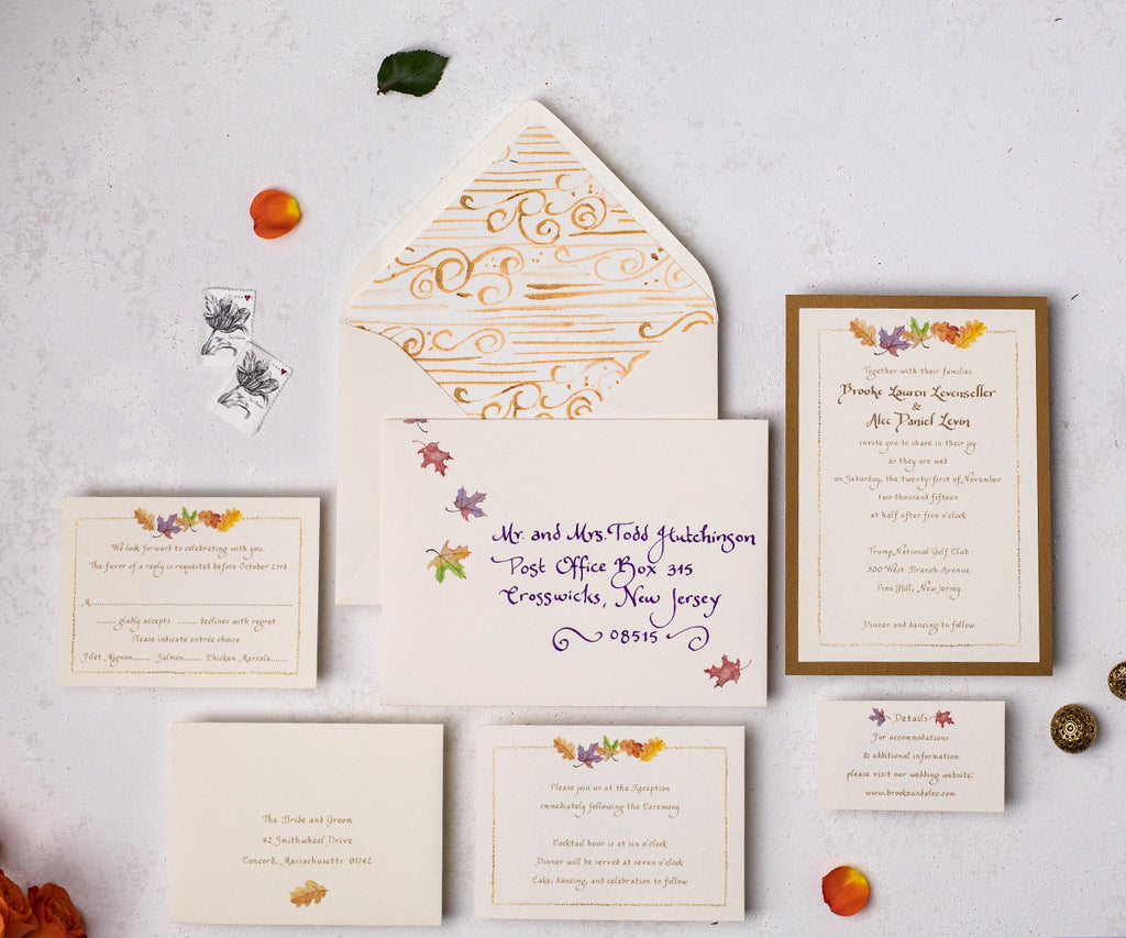 October Leaves Wedding Invitations