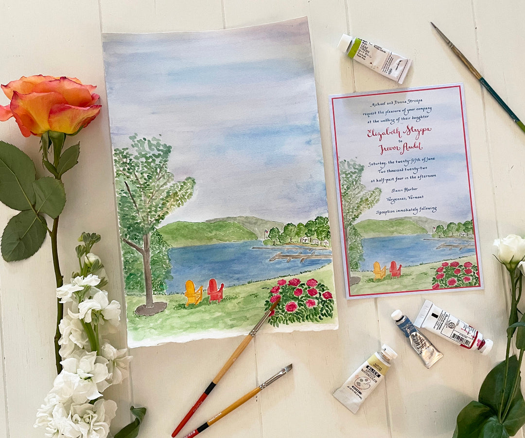 Basin Harbor View wedding invitation