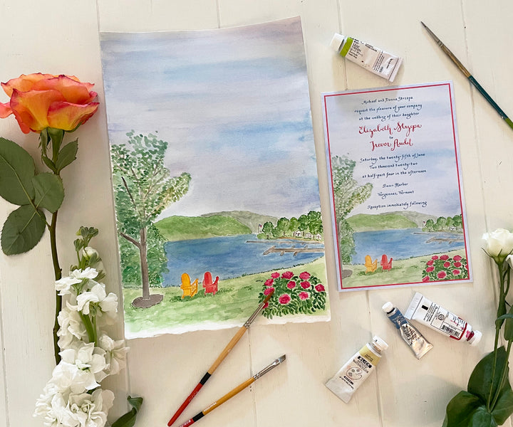 Basin Harbor View wedding invitation