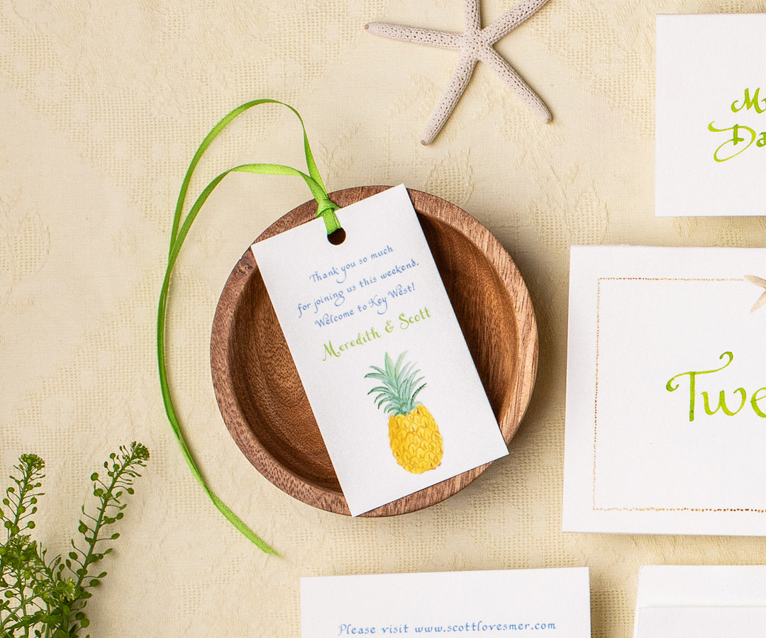 Tropical Melange Pineapple Favor Tags