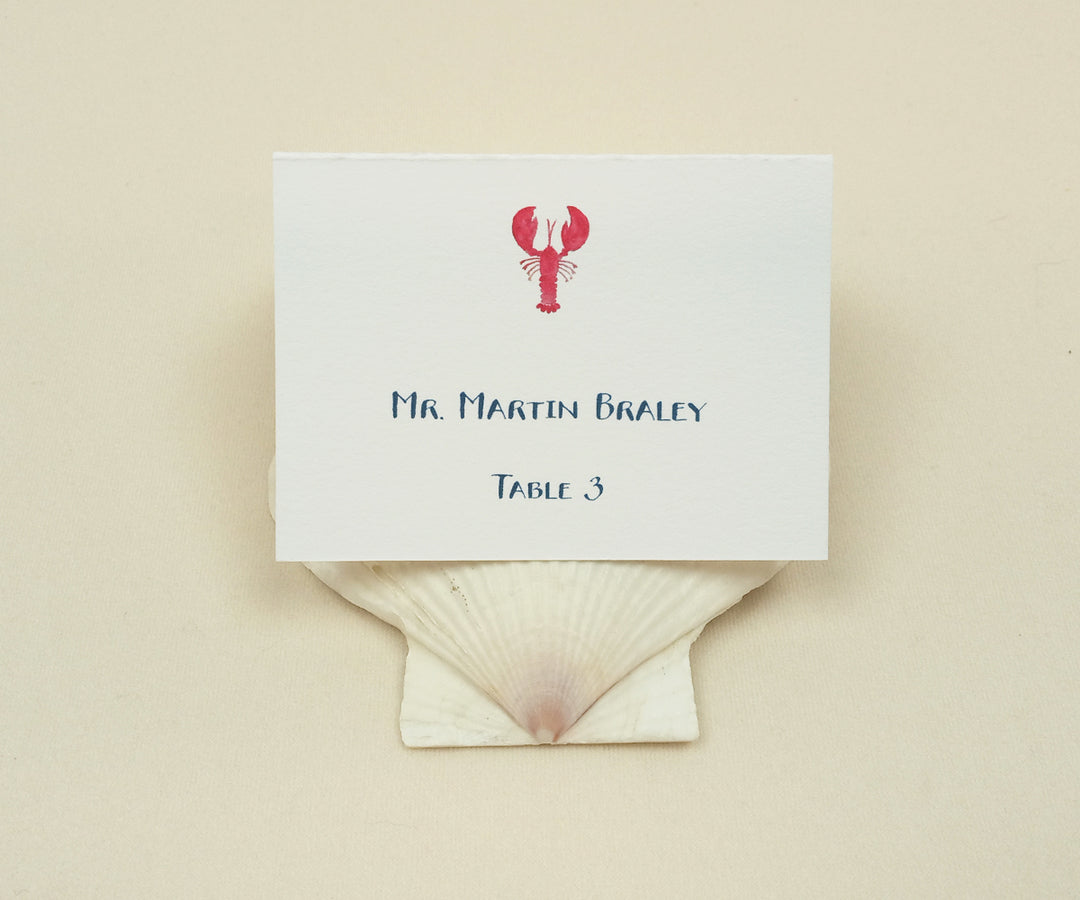 classic lobster wedding place card