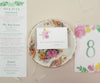 river view floral place card