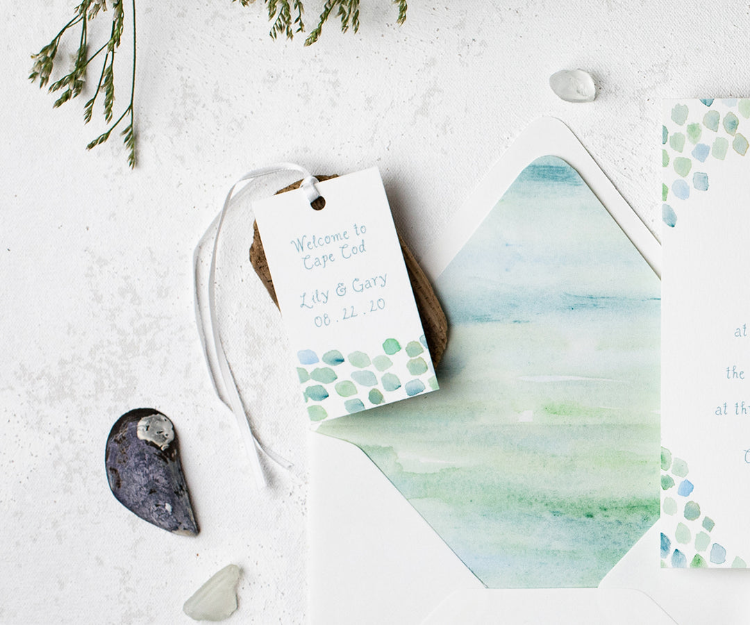 Sea Glass wedding favor tag