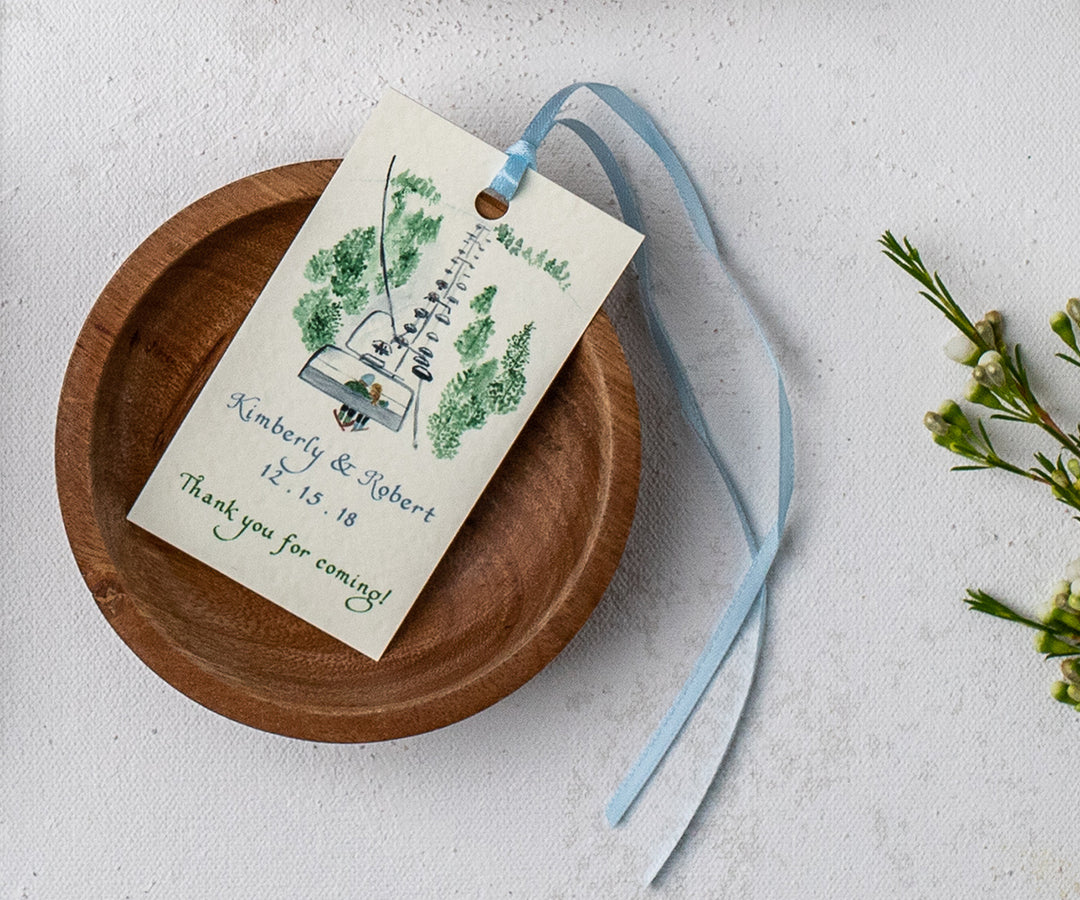 Ski mountain favor tags
