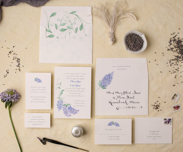 Spring Lilac Wedding invitation