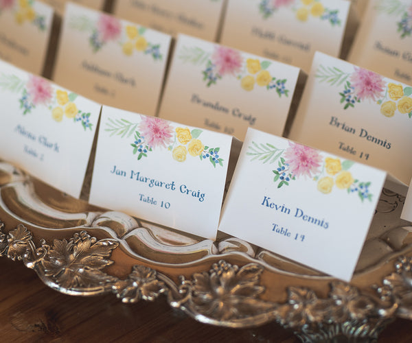 Summer Flowers & Berries place card photo by North Glow Photography
