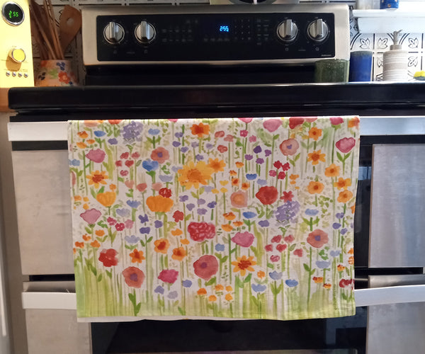 wildflowers tea towel