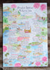 travel hand painted wedding seating chart