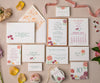 autumn bouquet wedding invitation suite