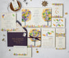 Autumn leaves with ferns wedding invitation