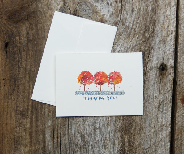 Autumn trees thank you note