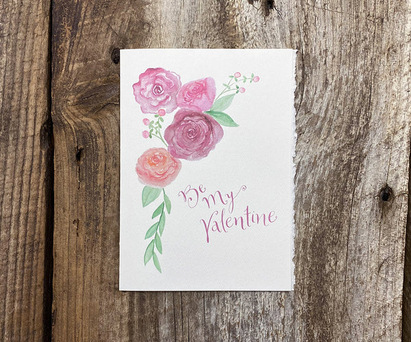 Be my valentine floral card