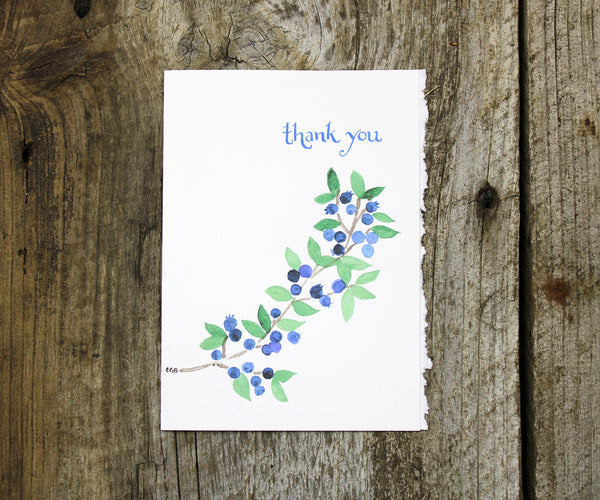 Blueberries Thank You Card