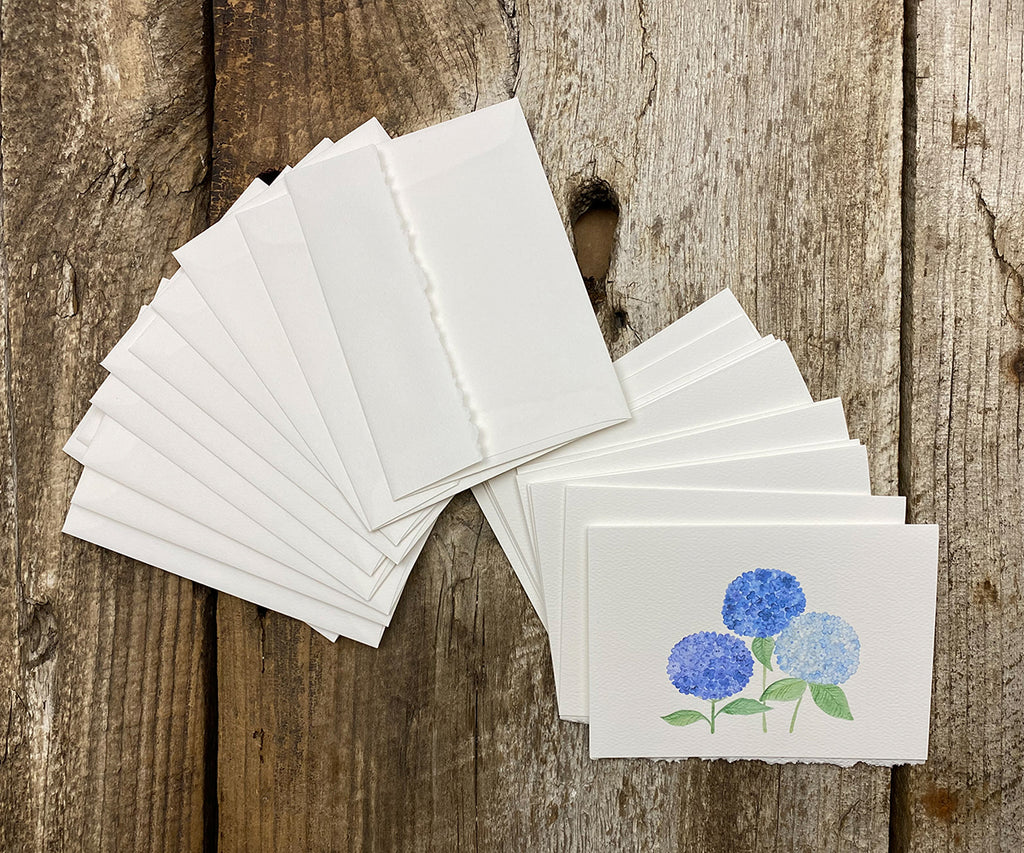 blue hydrangeas notecards
