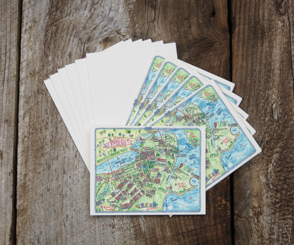 Boston Massachusetts note cards