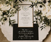 anemone and greenery wedding crest