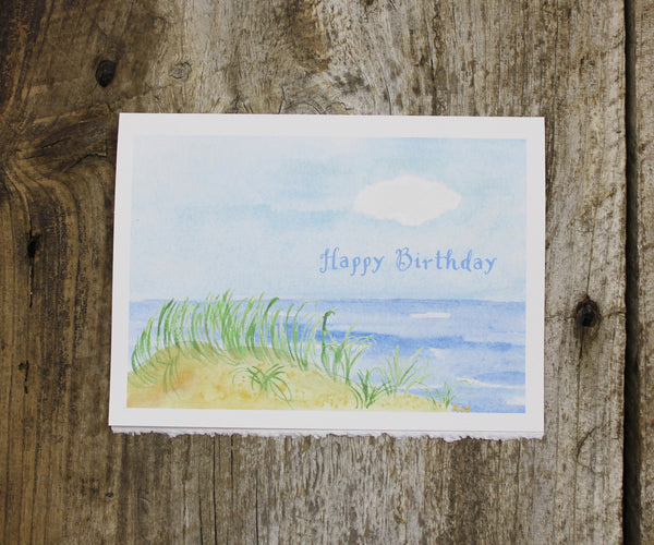 Beach dunes birthday card