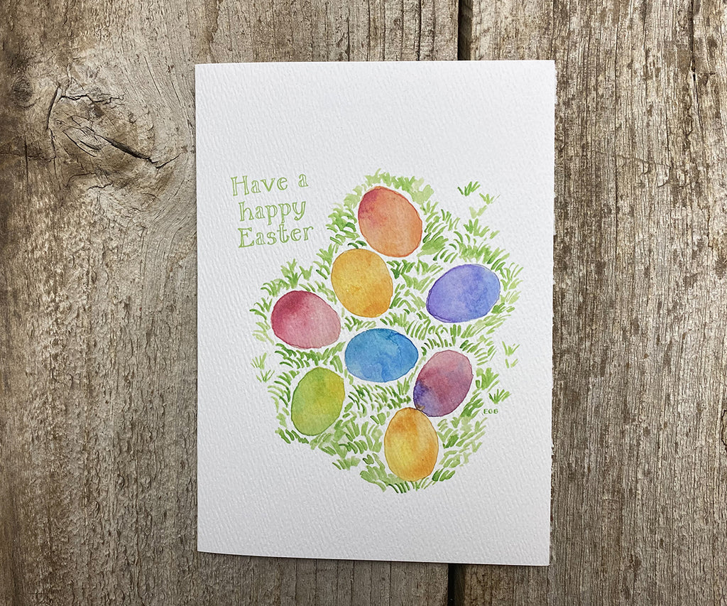 Egg hunt Easter card