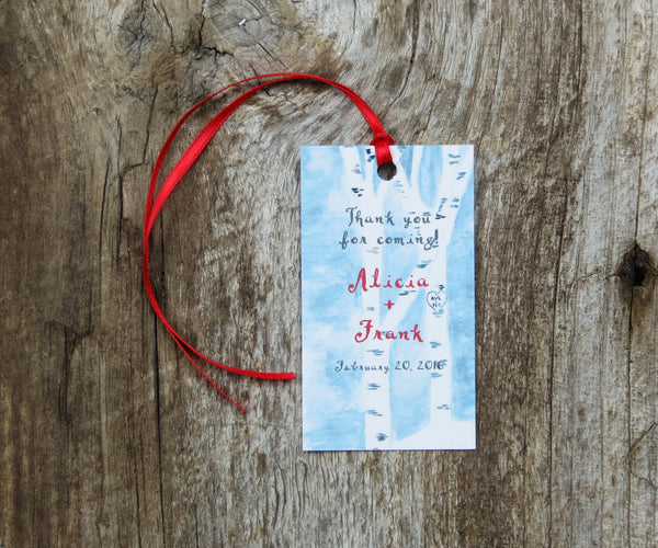 Winter Birches Favor Tags