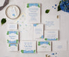 Hydrangea with Greens wedding invitation full suite
