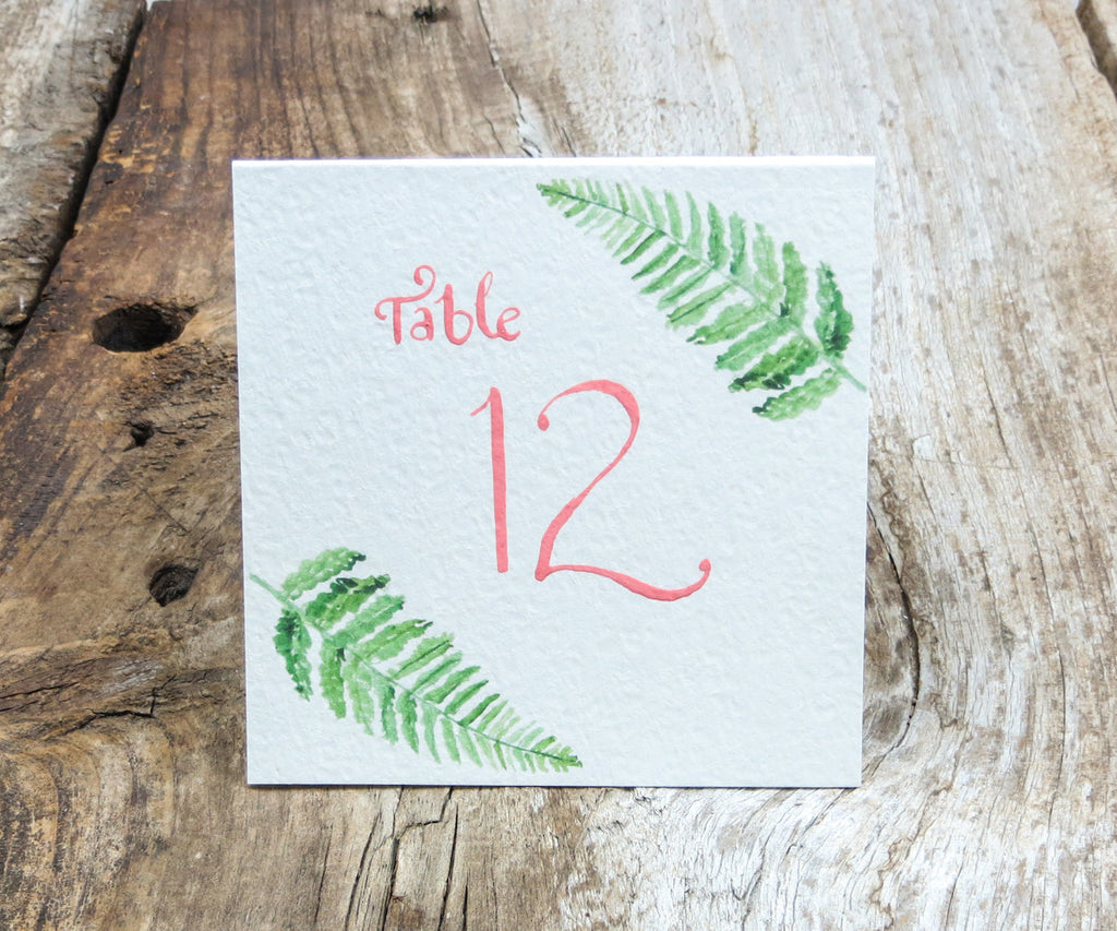 Woodland Fern Table Signs
