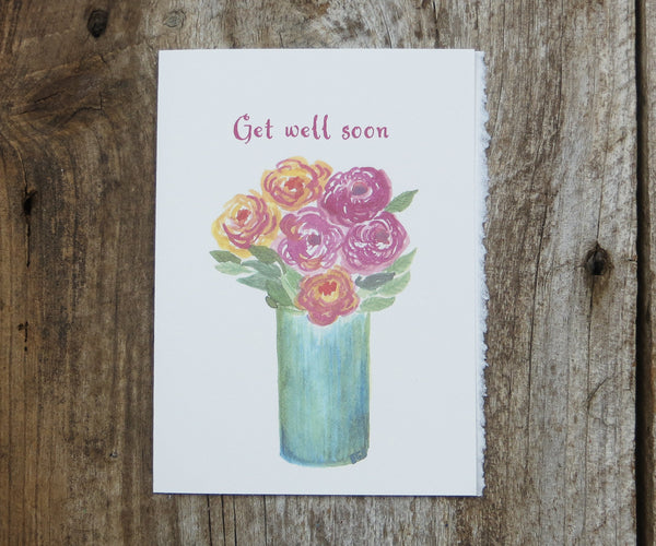 Peonies Get Well Card